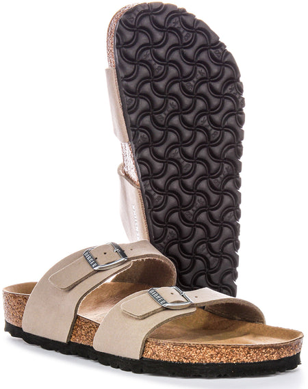 Sandales véganes Birkenstock Sydney BS à deux brides réglables taupe