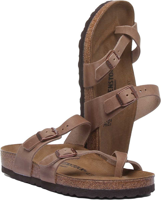 Birkenstock Mayari Sandale à lanières en cuir huilé pour femmes, tabac