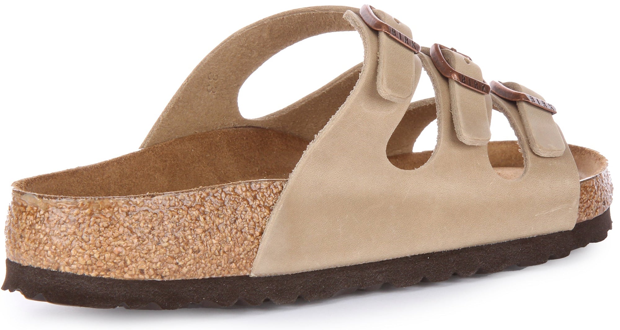 Birkenstock Florida sandalen van geolied leer met drie banden in tabak