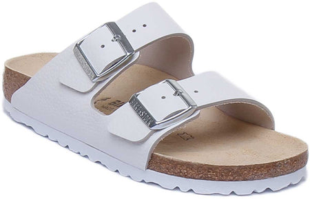 Birkenstock Arizona Sandalen met nubuck leren bandjes voor dames in wit