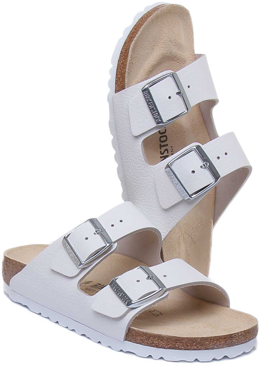 Birkenstock Arizona Sandalen met nubuck leren bandjes voor dames in wit
