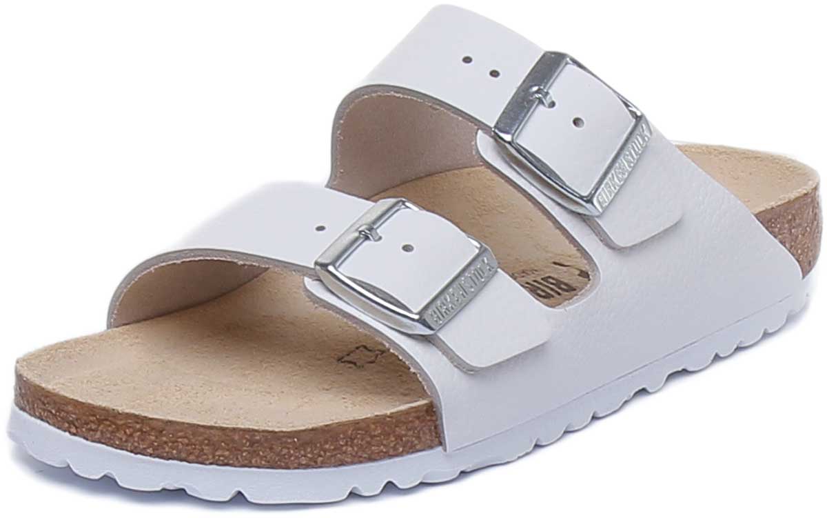 Birkenstock Arizona Sandalen met nubuck leren bandjes voor dames in wit