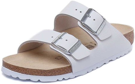 Birkenstock Arizona Sandalen met nubuck leren bandjes voor dames in wit