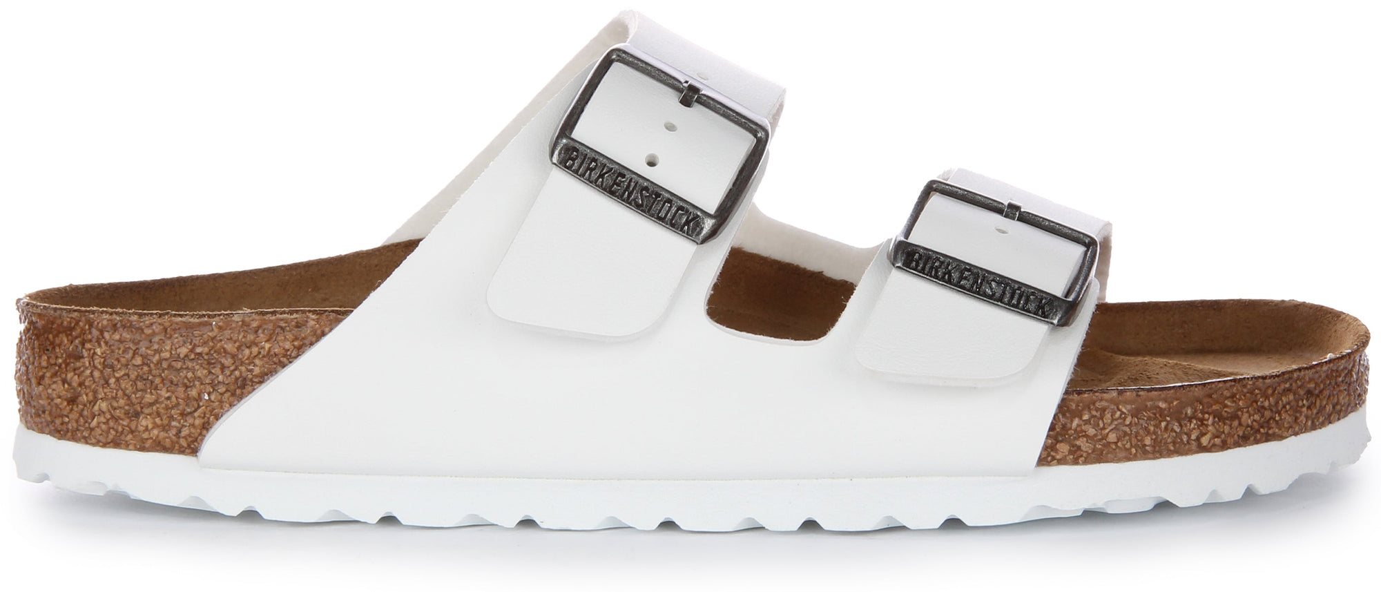 Birkenstock Arizona Birko Flor sandalen met dubbele riem in wit  