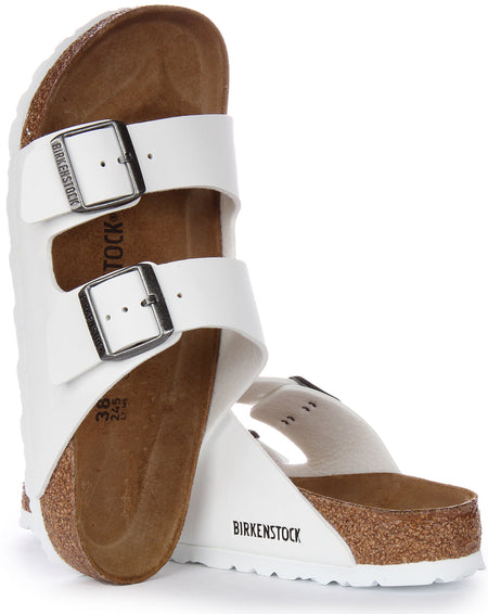 Birkenstock Arizona Birko Flor sandalen met dubbele riem in wit  