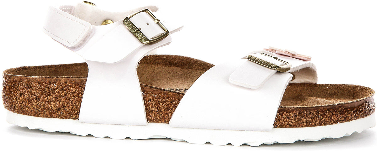 Birkenstock Rio Kids in Bianco per Ragazzi | Vestibilità Regolare