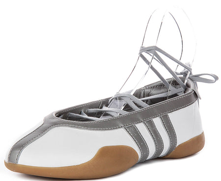 Adidas Taekwondo Ballet en blanc argenté pour femmes